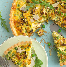Pea, Parmesan & Courgette Tart